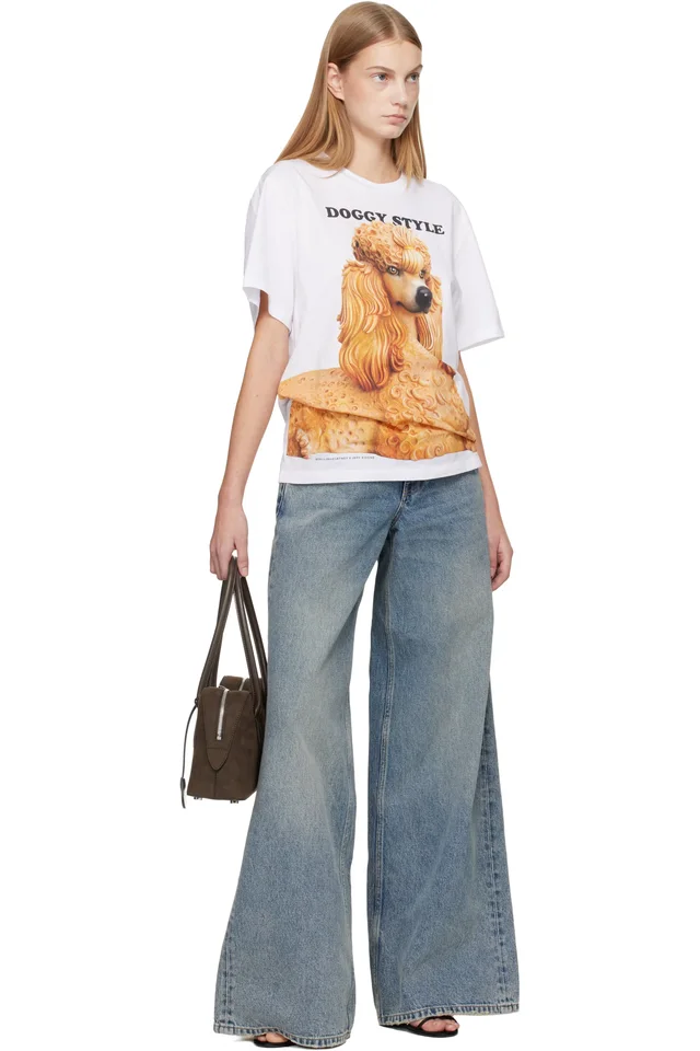 Stella McCartney White Jeff Koons Edition 'Doggy Style' T-shirt, photo 4 of 4 from SSENSE