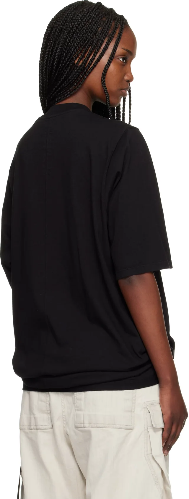 Rick Owens DRKSHDW Black Temple Jumbo S/S T-shirt, photo 3 of 4 from SSENSE