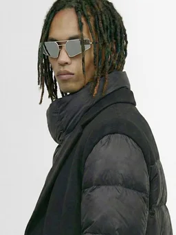 Rick Owens Mask sunglasses in 100% Stainless Steel, photo 2 of 5 from LUISAVIAROMA