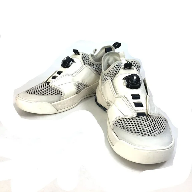 Louis Vuitton Fuel Power Sneakers, Men's, White, Mesh, Leather/Knit in Black/White Leather from Elady