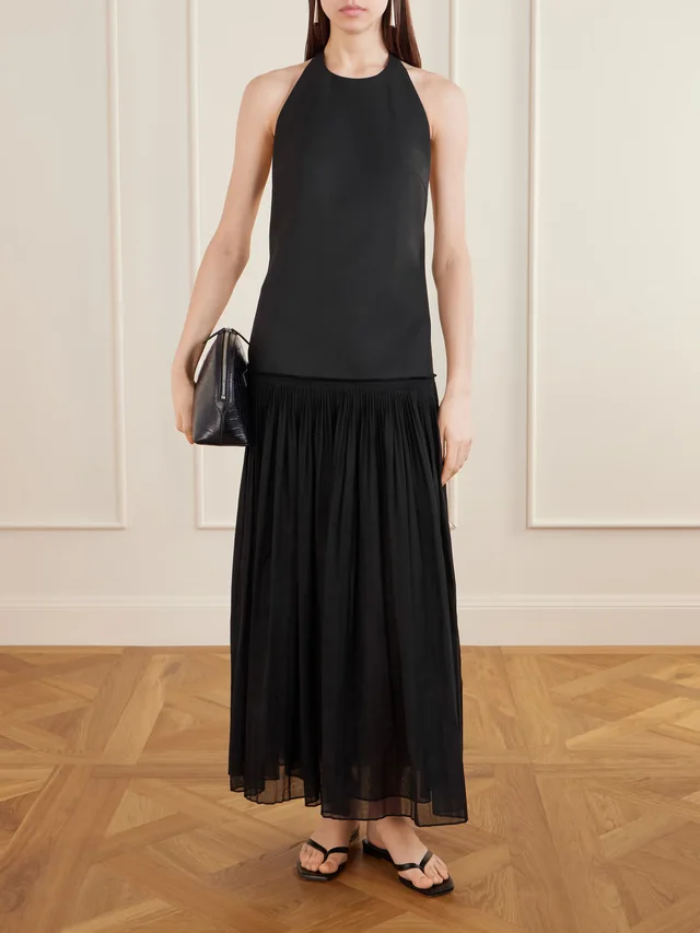 RÓHE Pleated halter maxi dress in Black, photo 2 of 2 from NET-A-PORTER (Canada)