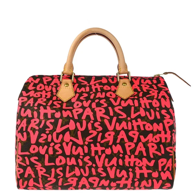 Louis Vuitton 2008 Pink Monogram Graffiti Speedy 30 Handbag M93704 in Pink Canvas from AMORE Vintage Tokyo