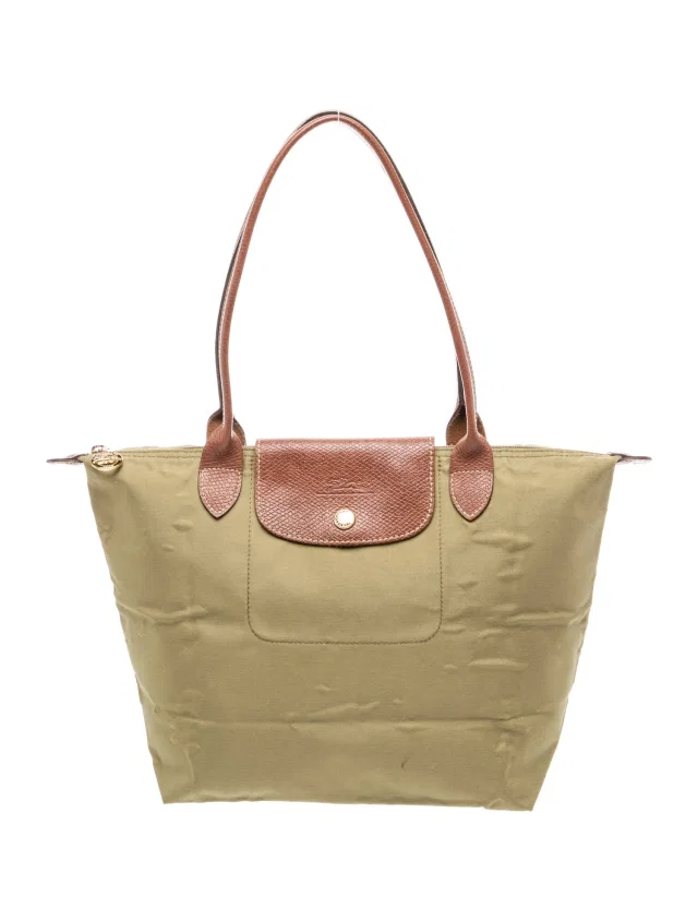 Longchamp Nylon Le Pliage in red|brown|green Nylon from The RealReal