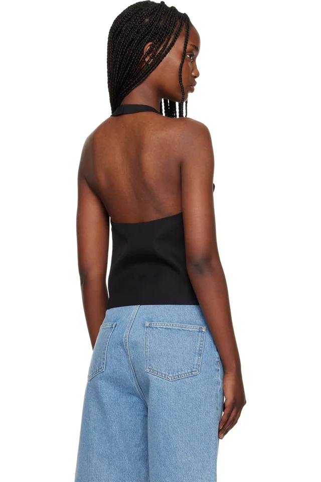Loulou de Saison Black Sami Halter Blouse, photo 3 of 4 from SSENSE