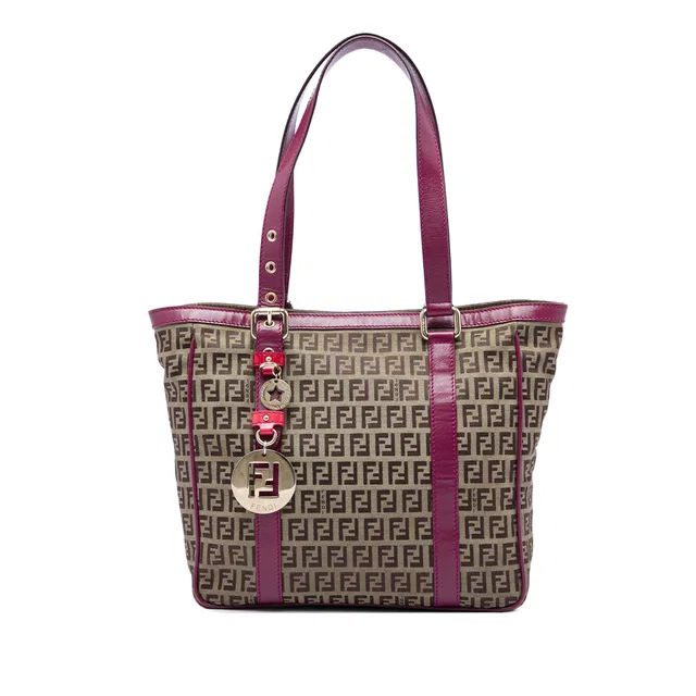 Beige Fendi Zucchino Canvas Superstar Shopping Tote in Beige Canvas from Designer Revival