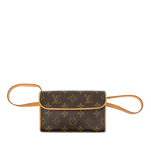 Brown Louis Vuitton Monogram Pochette Florentine Belt Bag in Brown Coated canvas from Designer Revival