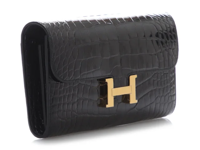 Hermès Black Shiny Alligator Constance To Go in Black Crocodile from Ann's Fabulous Finds, photo 5 of 10