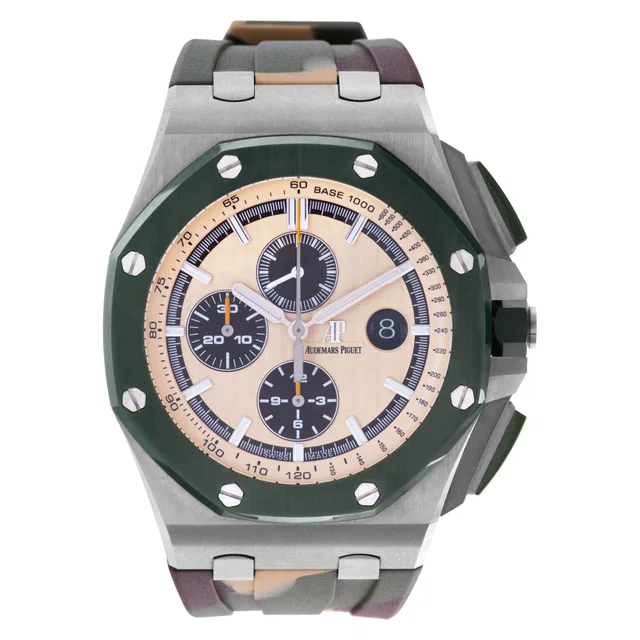 Unused Audemars Piguet Royal Oak Offshore "Camouflage/Combat" 44mm 26400SO.OO.A054CA.01 in Stainless Steel from Gray And Sons
