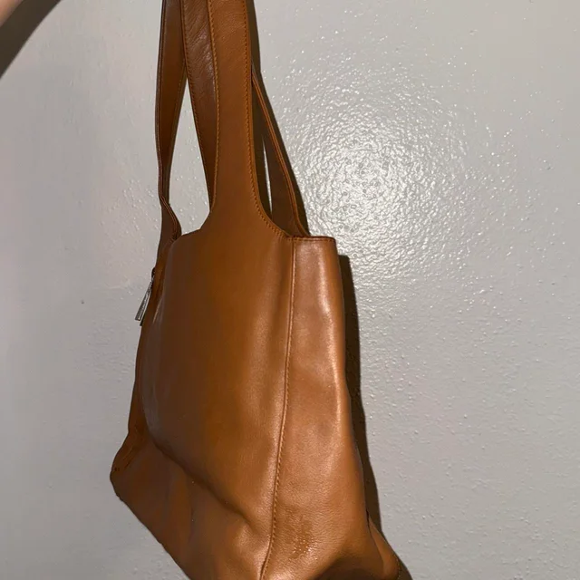 Ferragamo Women's Shoulder bags - Tan/Brown in brown|red|neutral Leather from Depop, photo 6 of 7