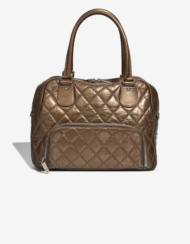 Chanel Bowling Bag Calf Bronze in Brown Leather from SACLÀB