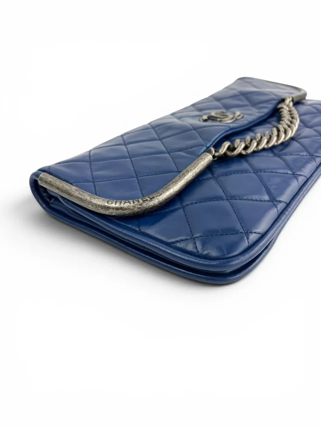 Chanel Glazed Calfskin Clutch in Blue Calfskin from Season 2 Consign, photo 2 of 5