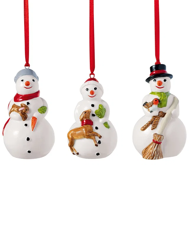 Villeroy & Boch Set of 3 Christmas Nostalgic Ornaments: Snowman, image 1 of 1 from Rue La La