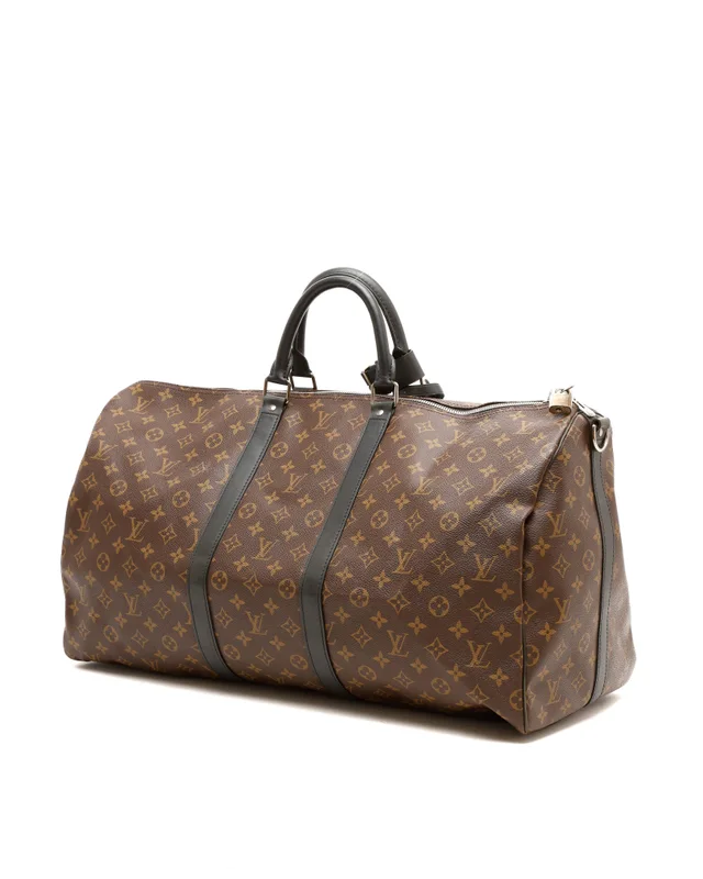 Louis Vuitton Monogram Macassar Keepall Bandoulière 55 Weekend Bag in Canvas from A Retro Tale, photo 2 of 9