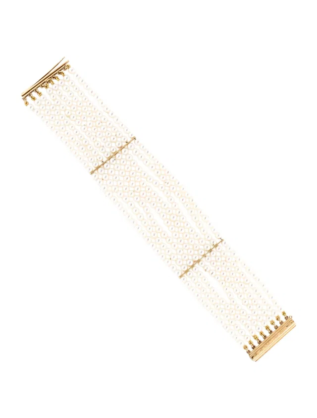 Mikimoto 14K Pearl Multistrand Bracelet in multicolor from The RealReal