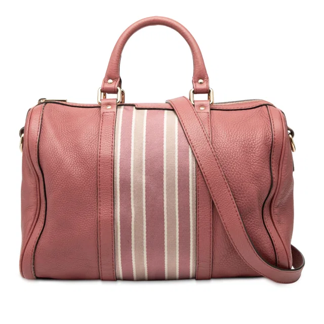 Pink Gucci Medium Calfskin Web Joy Boston Bag Satchel in Pink Calfskin from Designer Revival, photo 1 of 1