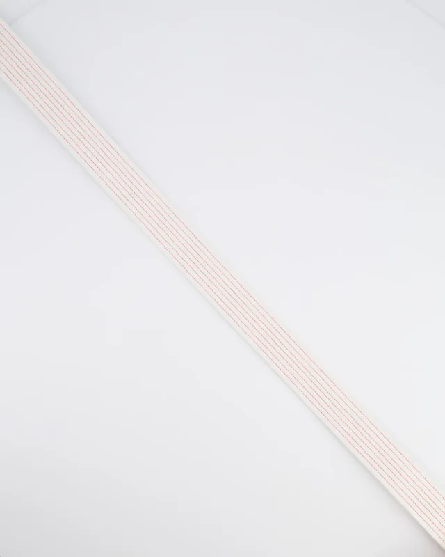 Chanel White and Pink Striped Canvas and Leather Belt Size FR 34 (UK 6) in White Canvas from Sellier, photo 3 of 5