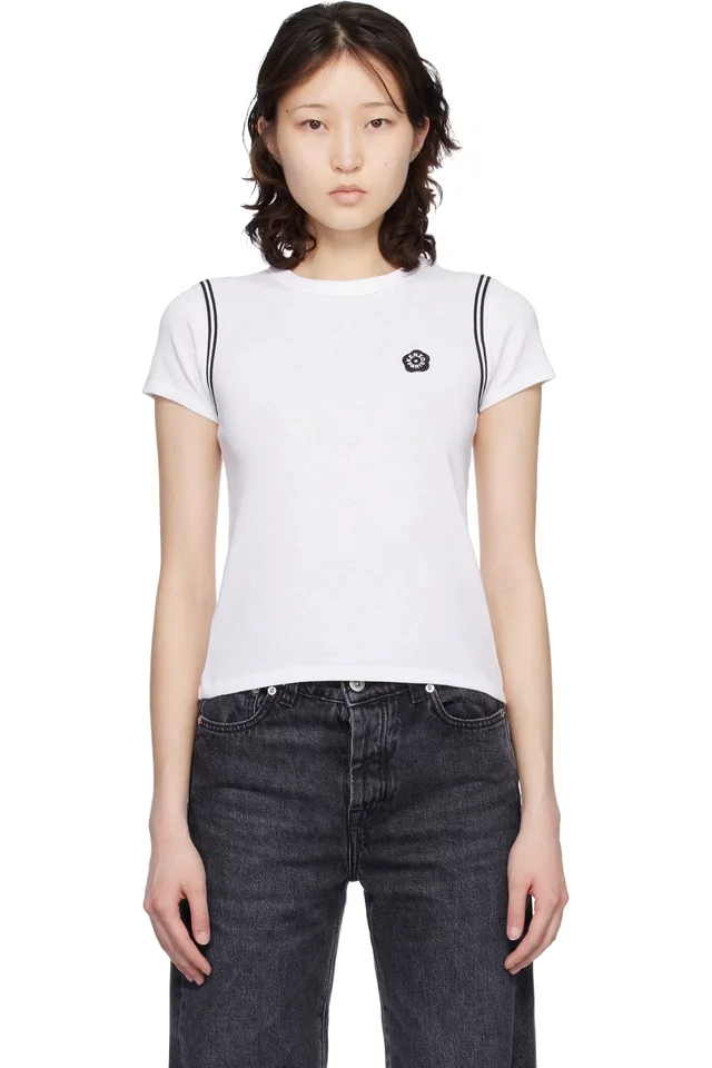 White Kenzo Paris 'Boke Flower 2.0' Embroidered T-shirt, image 1 of 1 from SSENSE