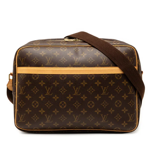 Brown Louis Vuitton Monogram Reporter GM Crossbody Bag in Brown Coated canvas from Designer Revival