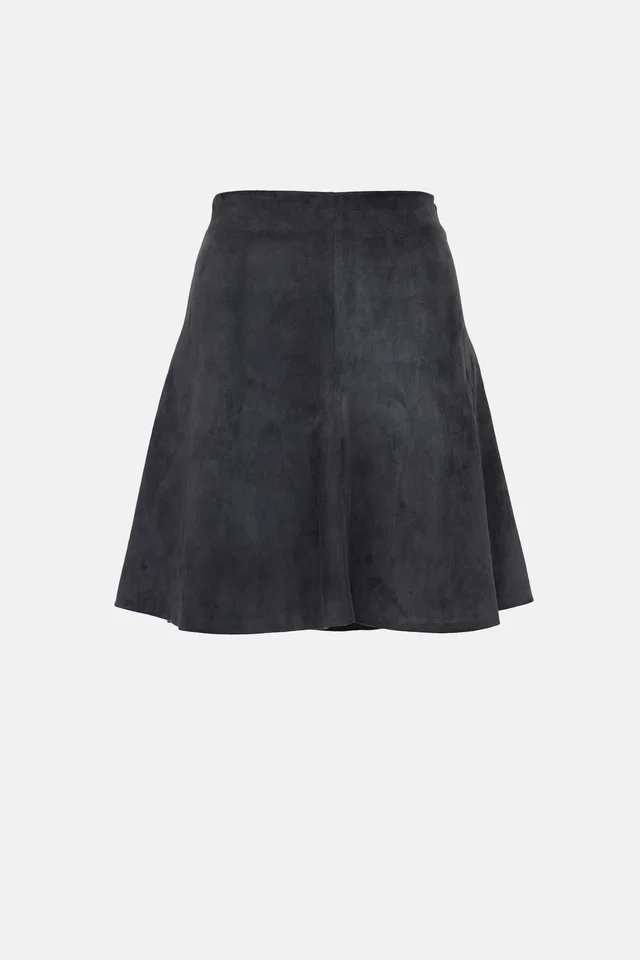 Brunello Cucinelli Grey Suede Skirt in Grey Suede from VSP Consignment