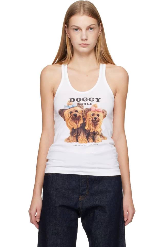 White Jeff Koons Edition 'Doggy Style' Tank Top, image 1 of 1 from SSENSE
