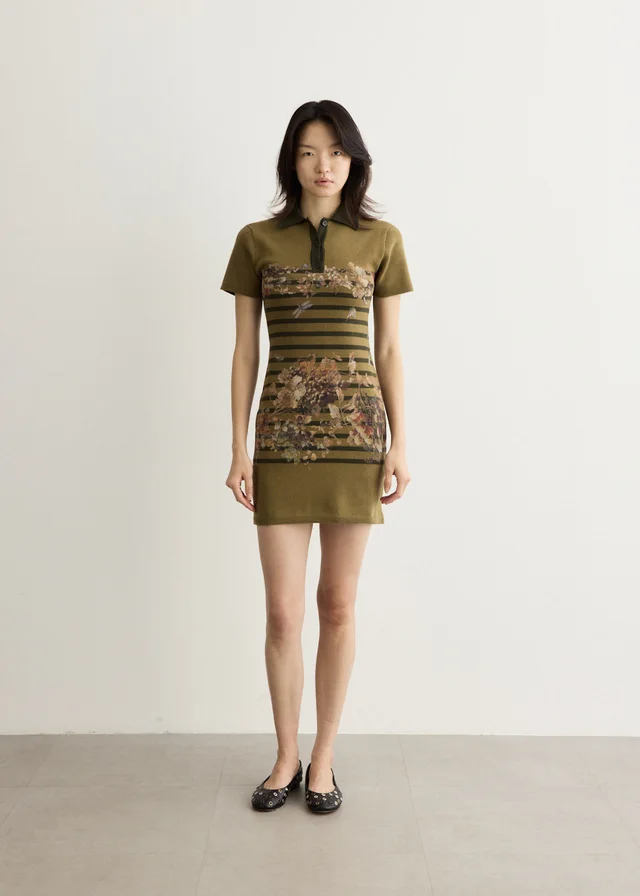 Jean Paul Gaultier Cotton Pique Polo Neck Short Dress in Multicolor from Incu, photo 1 of 1