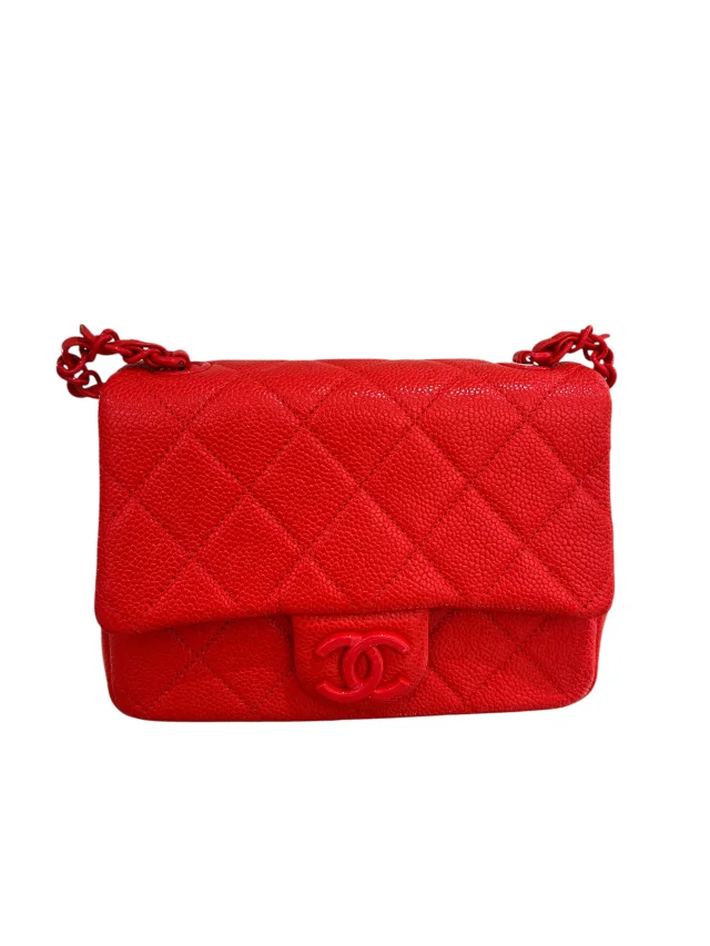 Chanel Mini Square Incognito Red Caviar #29 (Y2022) - Full set / New in Red Caviar leather from Luxury Promise, photo 1 of 1