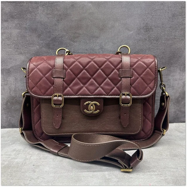 Chanel Mixed Fibers and Caviar Messenger Bag in Caviar leather from Luxury Promise