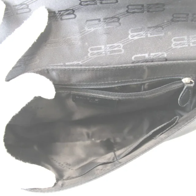 Balenciaga BB Monogram Nylon Shoulder Bag in Black Nylon from LuxUness, photo 7 of 8