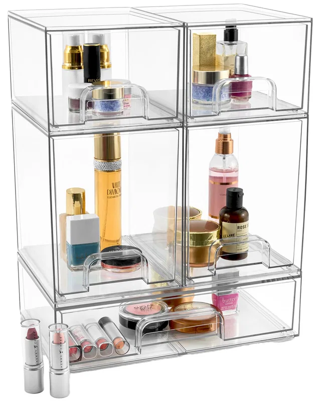 Sorbus Set of 5 Acrylic Makeup Pull-Out Storage Containers, image 1 of 1 from Rue La La