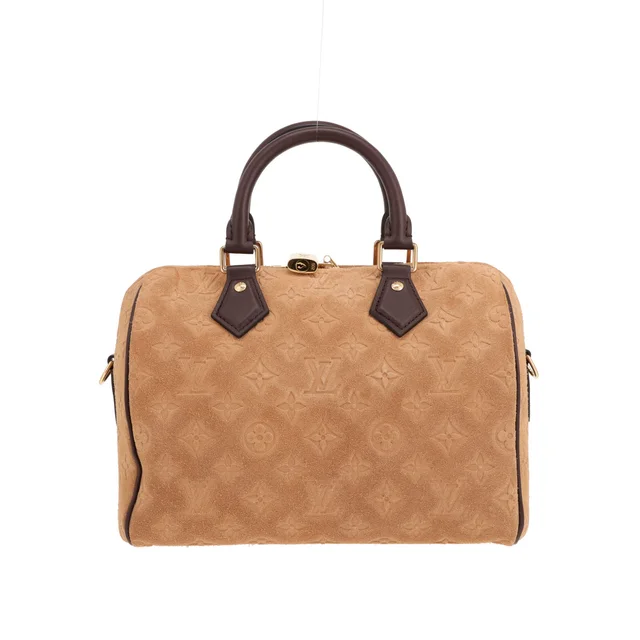 Louis Vuitton Speedy 25 handbag in brown suede calfskin and brown leather in Brown Calfskin from Collector Square, photo 2 of 3