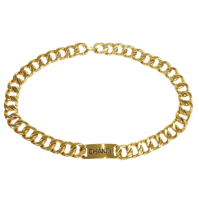 Chanel Gold Chain Belt in Gold from AMORE Vintage Tokyo