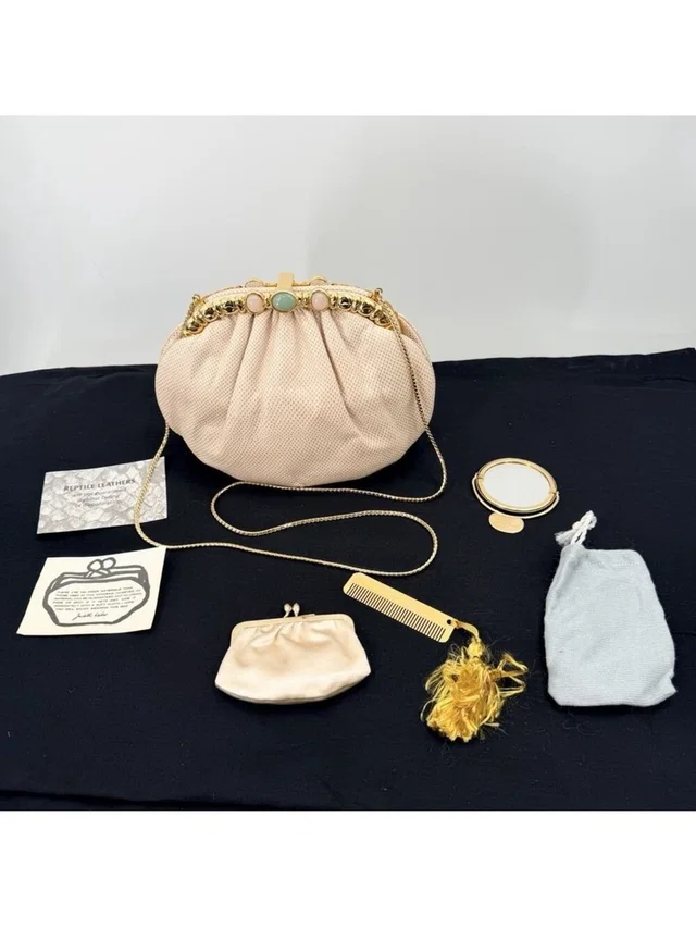 Judith Leiber Vintage Karung Lizard Convertible Handbag Mirror Comb & Coin Purse in Lizard from Poshmark