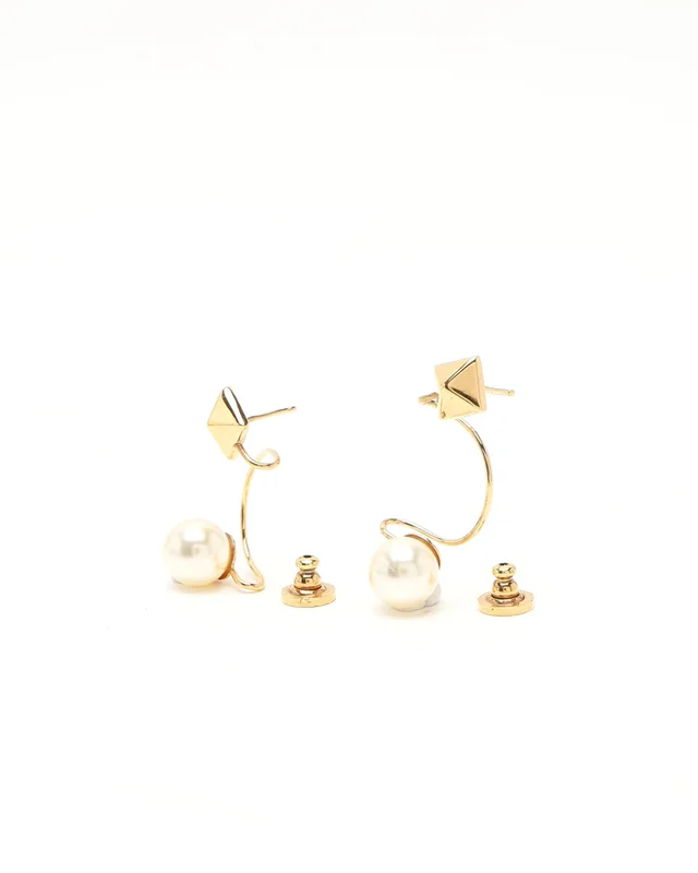Valentino Garavani Pearl Rockstud Earrings from A Retro Tale, photo 2 of 4