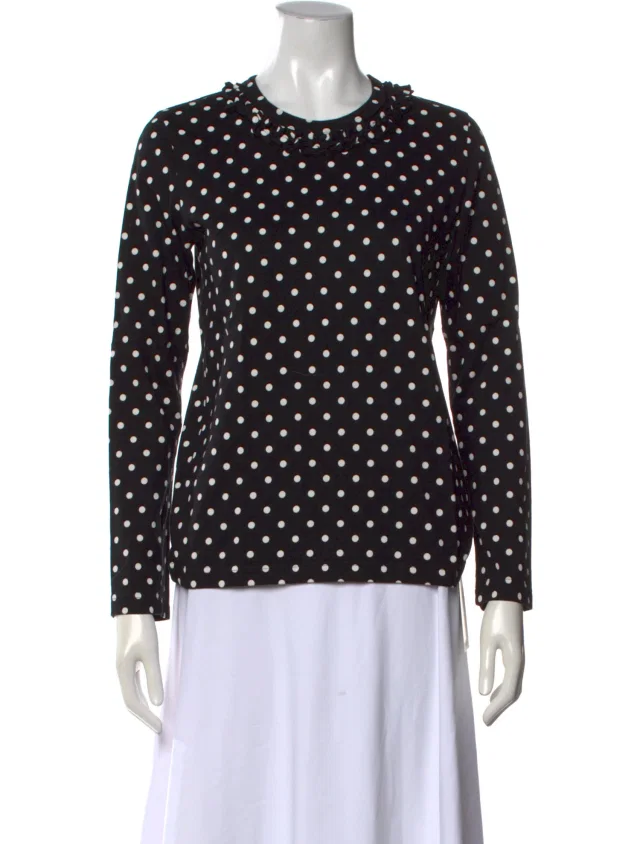 Comme des Garçons Girl Vintage Polka Dot Print Top in black from The RealReal