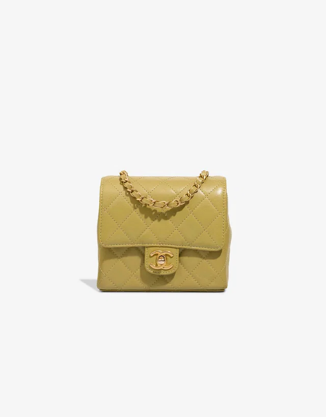 Chanel Timeless Mini Square Lamb Green in Green Lambskin from SACLÀB