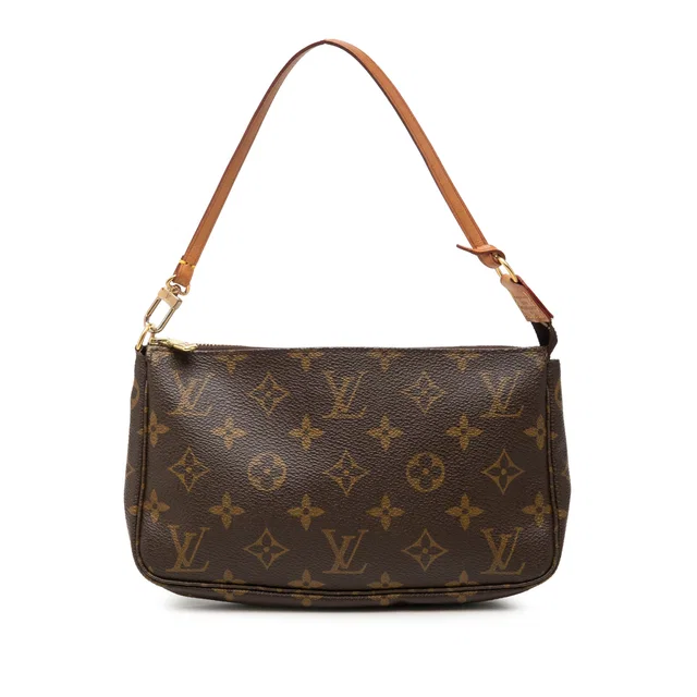 Brown Louis Vuitton Monogram Pochette Accessoires Shoulder Bag in Brown Coated canvas from Designer Revival