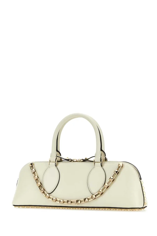 Valentino Garavani Rockstud Shoulder Bag — Ivory Exterior: Calf Leather Lining in White Calfskin from HEWI, photo 2 of 2
