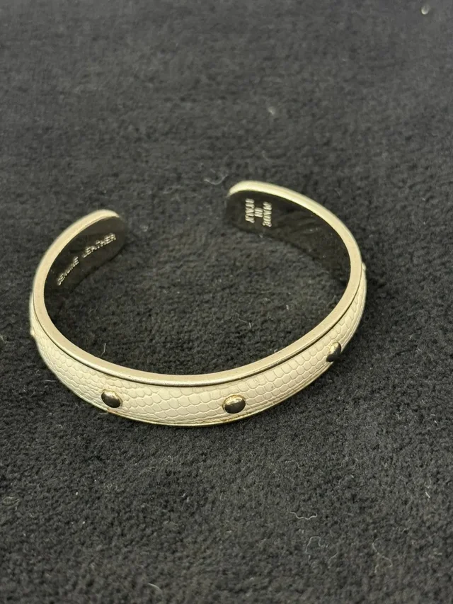 Tod's Cuff Studded Bracelet in white Leather from Grailed, photo 1 of 1