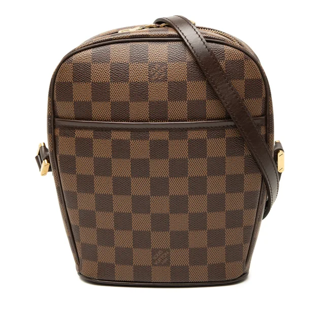 Brown Louis Vuitton Damier Ebene Ipanema PM Crossbody Bag in Brown Canvas from Designer Revival