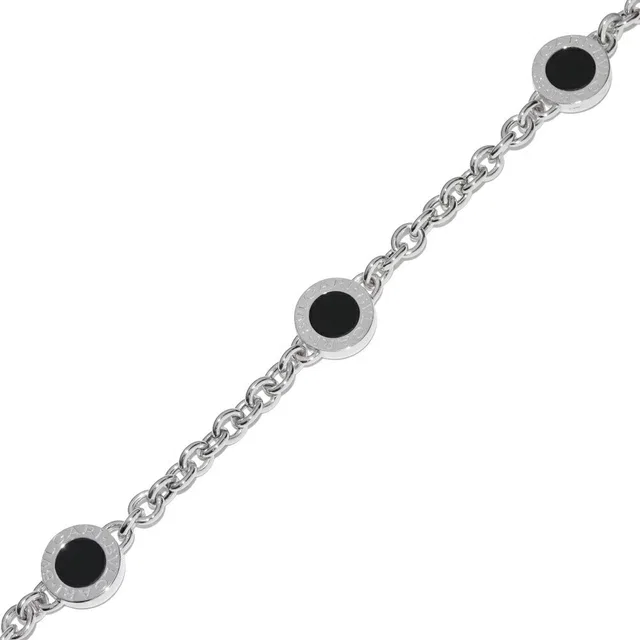 Bvlgari Bvlgari Au750 White Gold Onyx Bracelet Size 17 in White from LuxUness