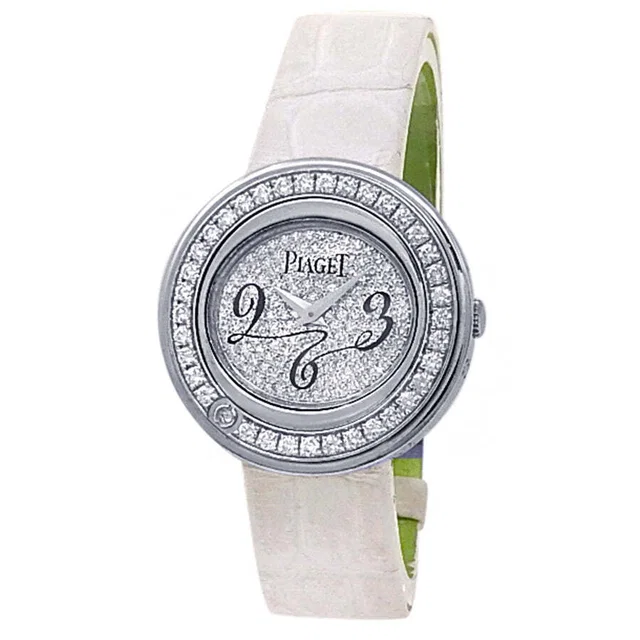 Piaget Possession Quartz Diamond Ladies Watch P10402 in gold|white Leather from Jomashop.com