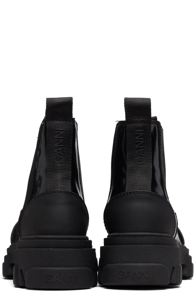 GANNI Black Cleated Low Chelsea Boots, photo 2 of 5 from SSENSE