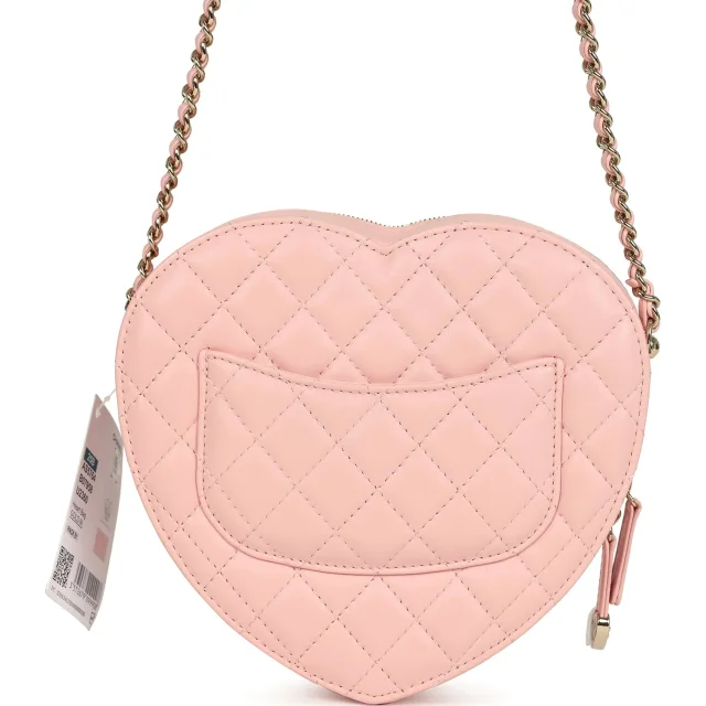 Chanel CC In Love Large Heart Bag in Pink Lambskin from Madison Avenue Couture, photo 4 of 9