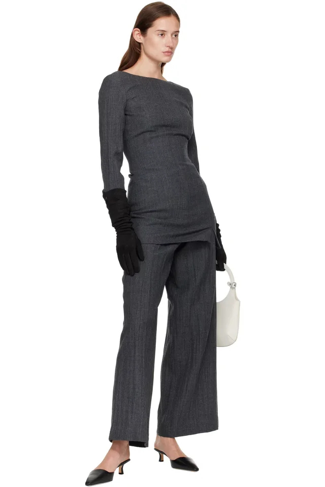 Handsome Stockholm Black Essentials Long Suede Gloves, photo 3 of 3 from SSENSE