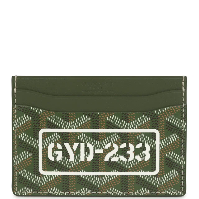 Goyard Goyardine Canvas Khaki Saint-Sulpice Card Wallet in Green Canvas from Madison Avenue Couture