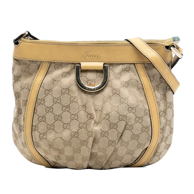 Tan Gucci GG Canvas Abbey D Ring Crossbody in Brown Canvas from Designer Revival