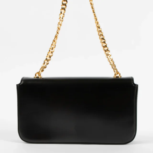 Celine Shiny Calfskin Claude Chain Shoulder Bag in Black Calfskin from Labellov, photo 4 of 8