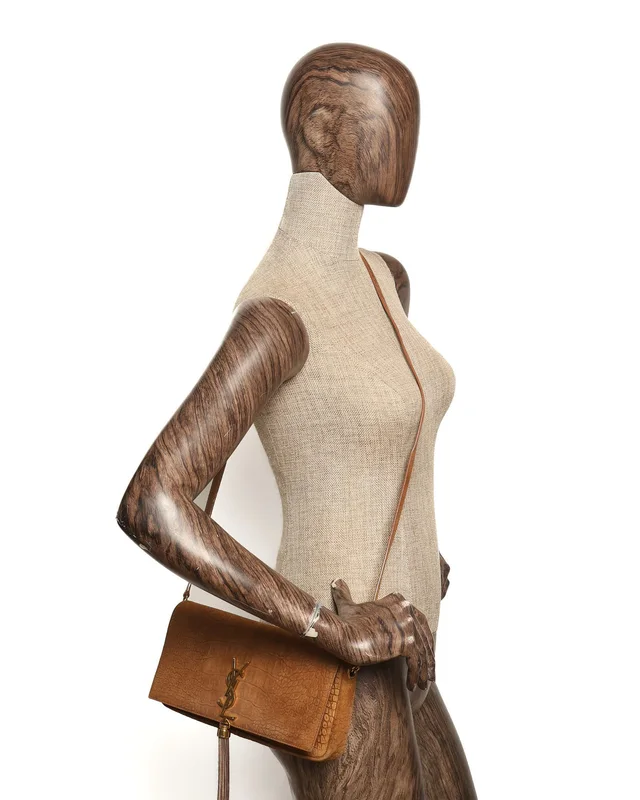 Saint Laurent Crocodile-Embossed Suede Kate Shoulder Bag in Suede from A Retro Tale, photo 11 of 11