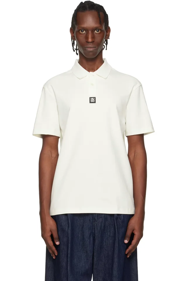 Hugo White Stacked-Logo Interlock Polo from SSENSE, photo 1 of 1