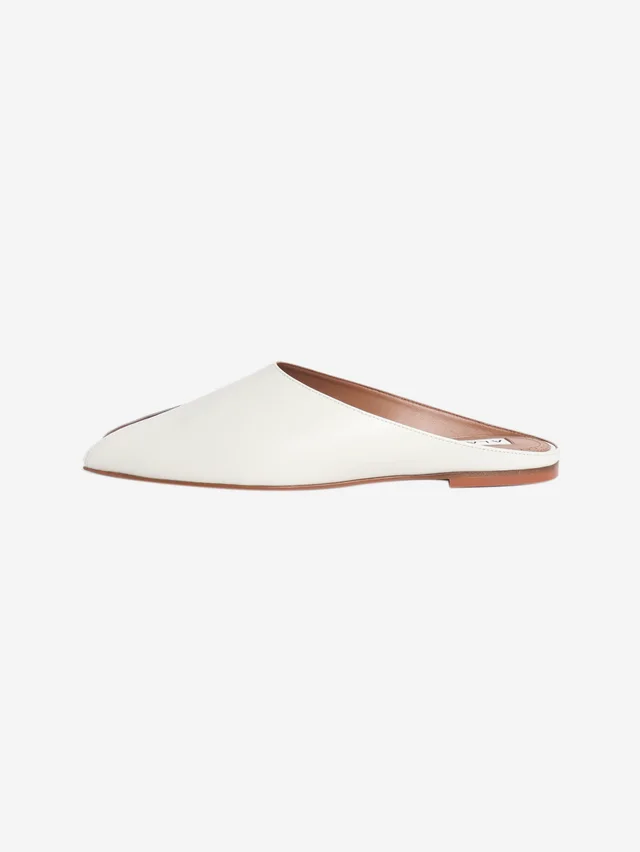 Alaïa White leather peep-toe mules - size EU 39 (UK 6) in White Leather from Sign of the Times